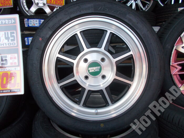 【中古アルミセット】ハヤシレーシング 15インチ 4H100　ナンカン NS-2R 165/55R15　4本