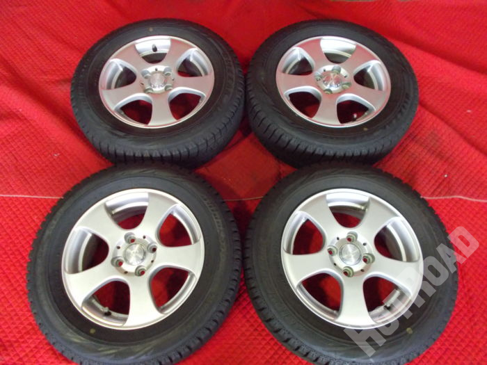 【中古スタッドレスセット】ブリヂストン レボGZ 185/65R14　14インチ4H100　アルミセット4本