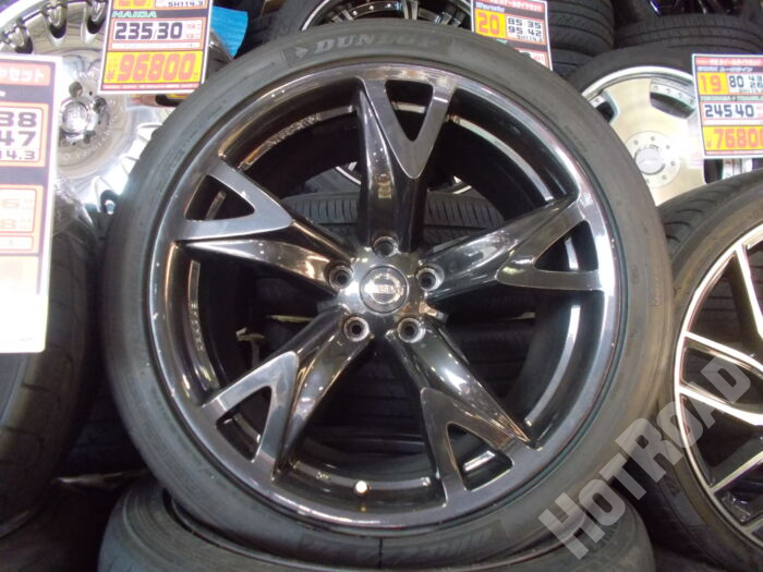 【中古アルミセット】日産 Z34純正19インチ 5H114.3　ダンロップ DIREZZA ZⅡ 245/4019  275/35R19　日産平座ナット専用