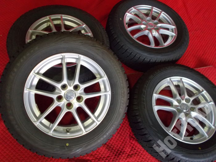 【中古スタッドレスセット】ブリヂストン レボGZ 195/65R15　15インチ5H100　アルミセット4本