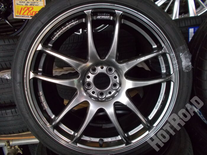 【中古ホイールタイヤセット】WORK EMOTION 極 18ｲﾝﾁ 5H100　ZEETEX 225/40R18　アルミセット4本