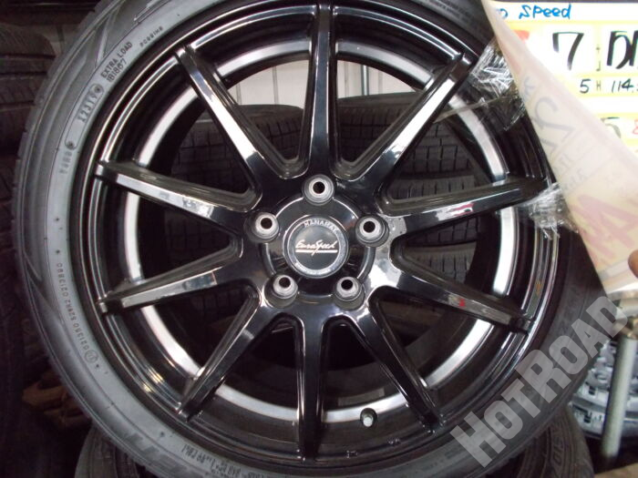 【中古ホイールタイヤセット】Euro Speed 17ｲﾝﾁ 5H114.3　ファルケン 225/45R17　アルミセット4本