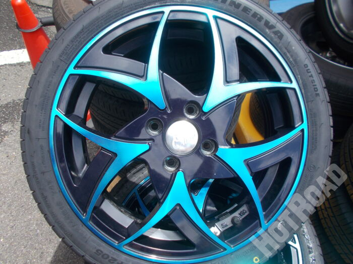 【中古アルミセット】CLIFF CLIMB 16インチ 4H100　MINERVA / GOODYEAR 165/45R16　4本