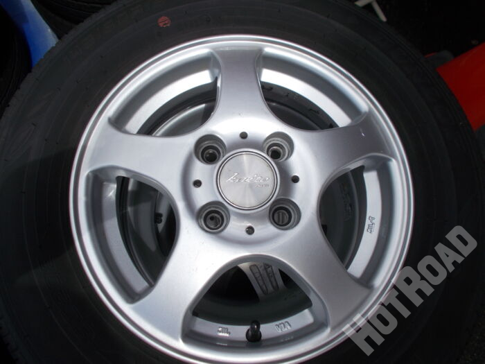 【中古アルミセット】Kaito 13インチ 4H100　DUNLOP 145/80R13　4本