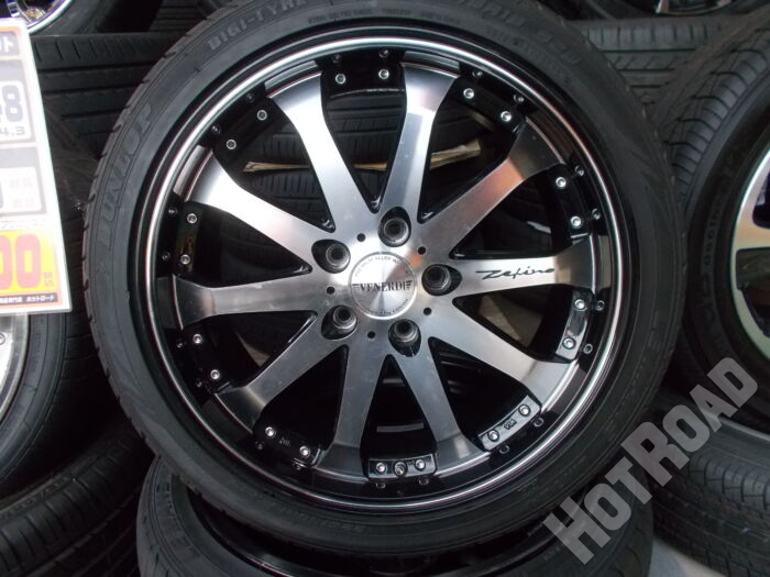 【中古ホイールタイヤセット】VENERDI 18ｲﾝﾁ 5H114.3　DUNLOP + ブリヂストン 225/40R18　4本セット