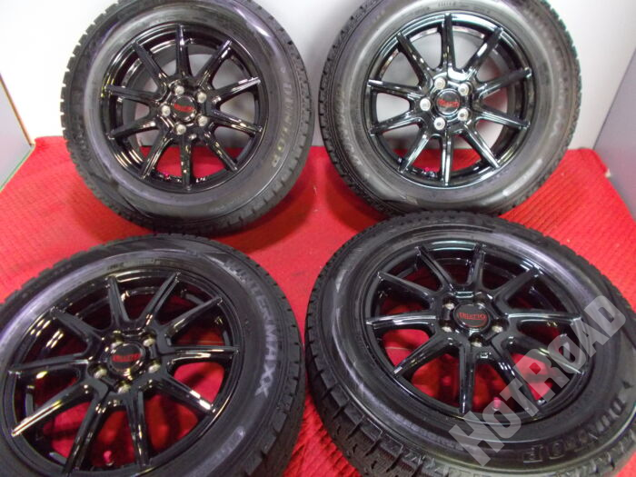 【中古スタッドレスセット】ダンロップ ウィンターマックス 195/65R15　DILETTO 15ｲﾝﾁ 5H100　アルミセット4本