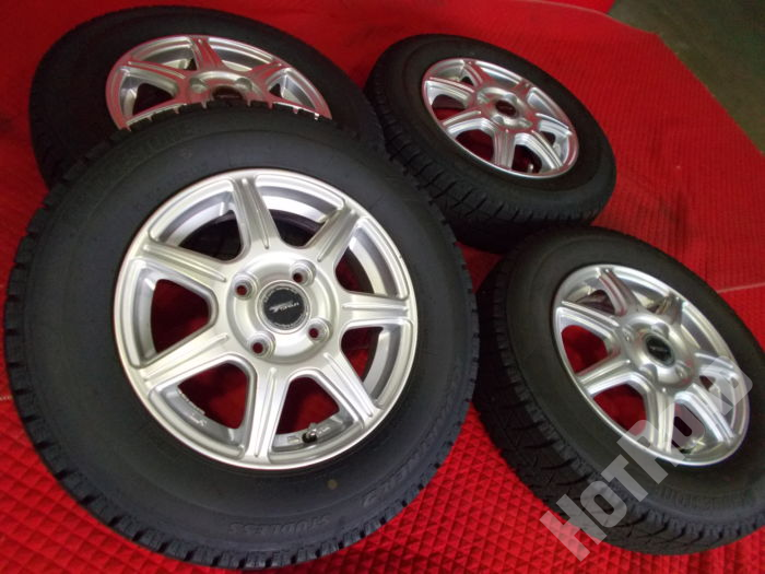 【中古スタッドレスセット】ブリヂストン  VRX 145/80R13 13インチ4H100アルミセット４本