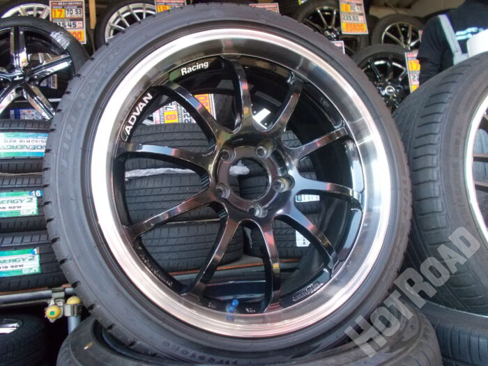 【中古ホイール　+　新品タイヤセット】ADVAN Racing 18ｲﾝﾁ 5H114.3　FIRESTONE 225/40R18　アルミセット4本