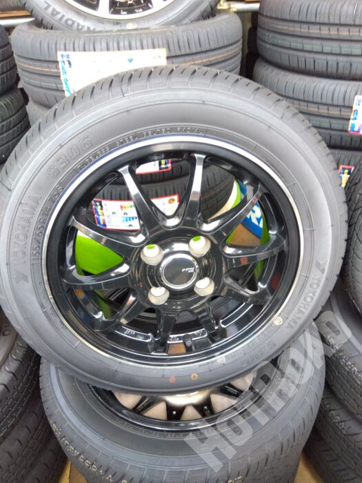 【中古ホイール新品タイヤセット】ヨコハマ　155/65R14　JPSTYLE　14インチ 4H100　アルミセット4本