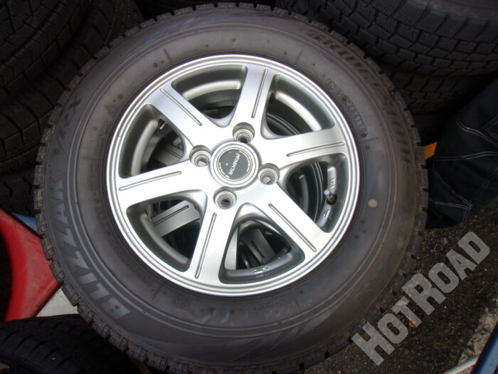 【中古スタッドレスセット】ブリヂストン 155/80R13 BALMINUM 13インチ 4H100 アルミセット4本