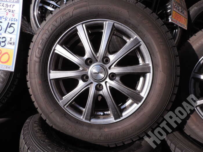 【中古スタッドレスセット】グッドイヤー 195/65R15 DOS 15インチ 5H114.3 アルミセット4本