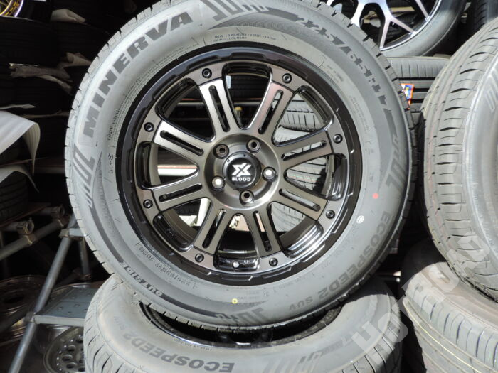 【新品タイヤホイールセット】ミネルバ 225/65R17 X BLOOD 17インチ 5H114.3 アルミセット4本
