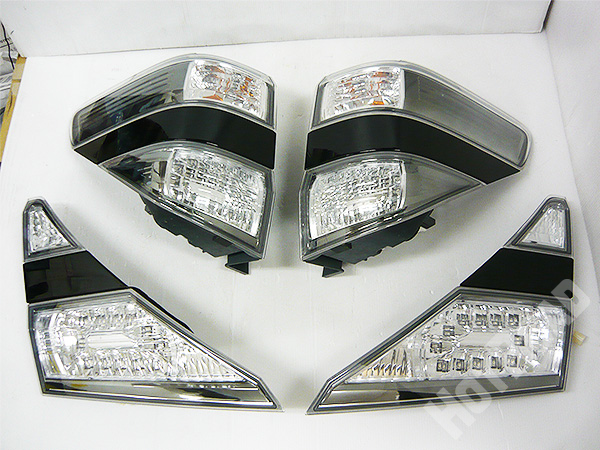 20系 ヴェルファイア 純正LEDテール フルセット 黒 4灯化キット付 中古